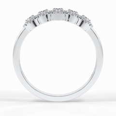 Floral Sparkle 0.60 Carat Round VS1 Lab-Grown Wedding Band in 18K White Gold
