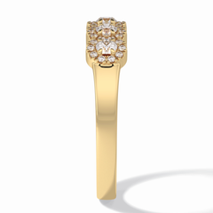 Floral Sparkle 0.60 Carat Round VS1 Lab-Grown Wedding Band in 18K Yellow Gold