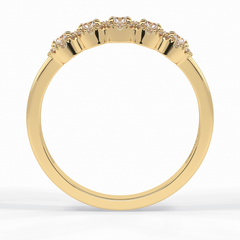Floral Sparkle 0.60 Carat Round VS1 Lab-Grown Wedding Band in 18K Yellow Gold
