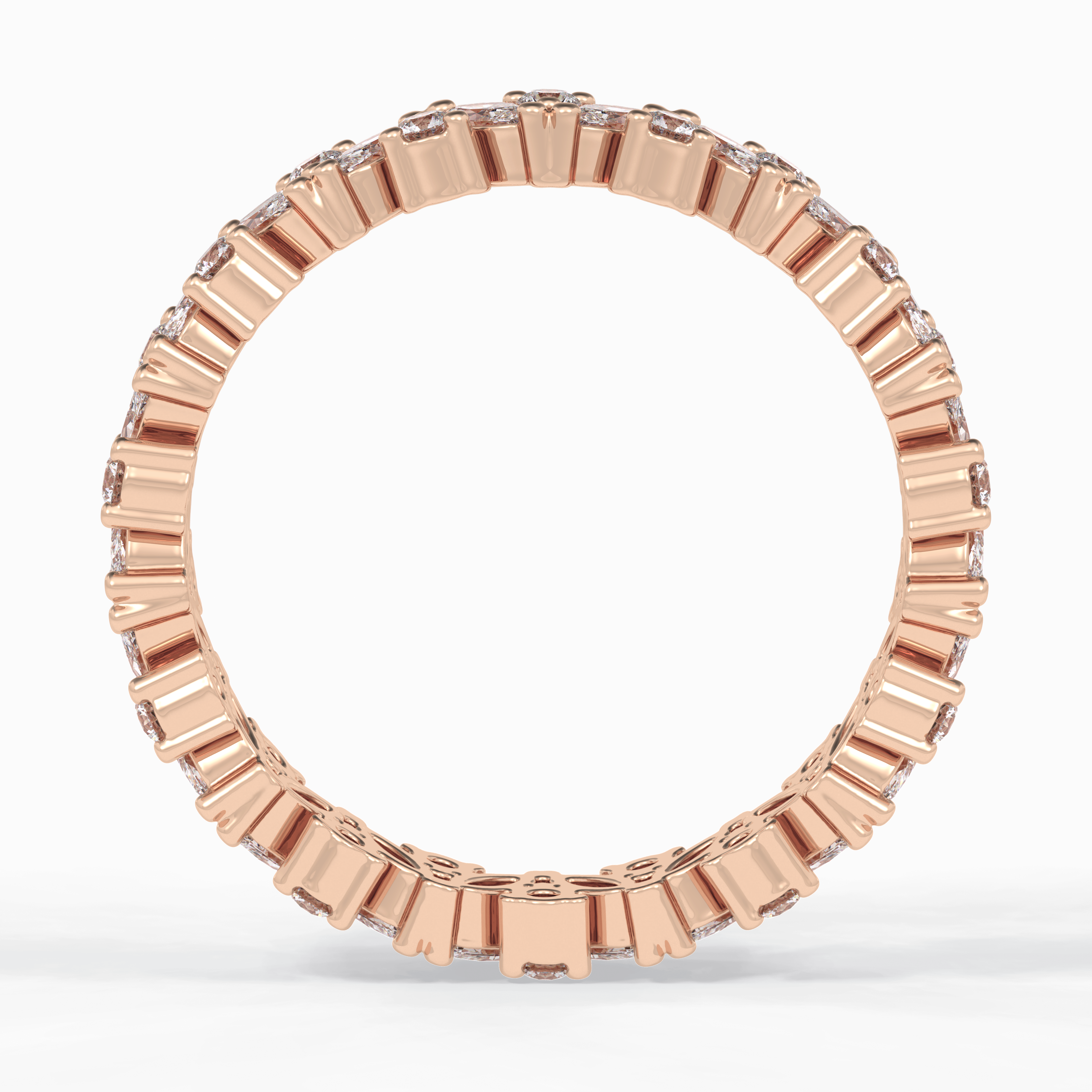 Floral Tiara 0.49 Carat Marquise VVS1 Lab-Grown Eternity Wedding Band in 18K Rose Gold  