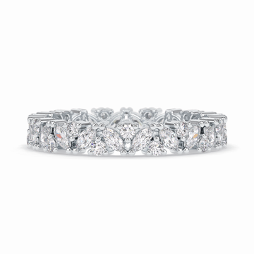 Floral Tiara 0.49 Carat Marquise VVS1 Lab-Grown Eternity Wedding Band in 18K white Gold  