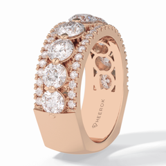 Gala Orbit 2.67 Carat Round VVS1 Half Eternity Lab-Grown Wedding Band in 18K Rose Gold