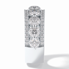 Gala Orbit 2.67 Carat Round VVS1 Half Eternity Lab-Grown Wedding Band in 18K White Gold