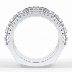 Gala Orbit 2.67 Carat Round VVS1 Half Eternity Lab-Grown Wedding Band in 18K White Gold