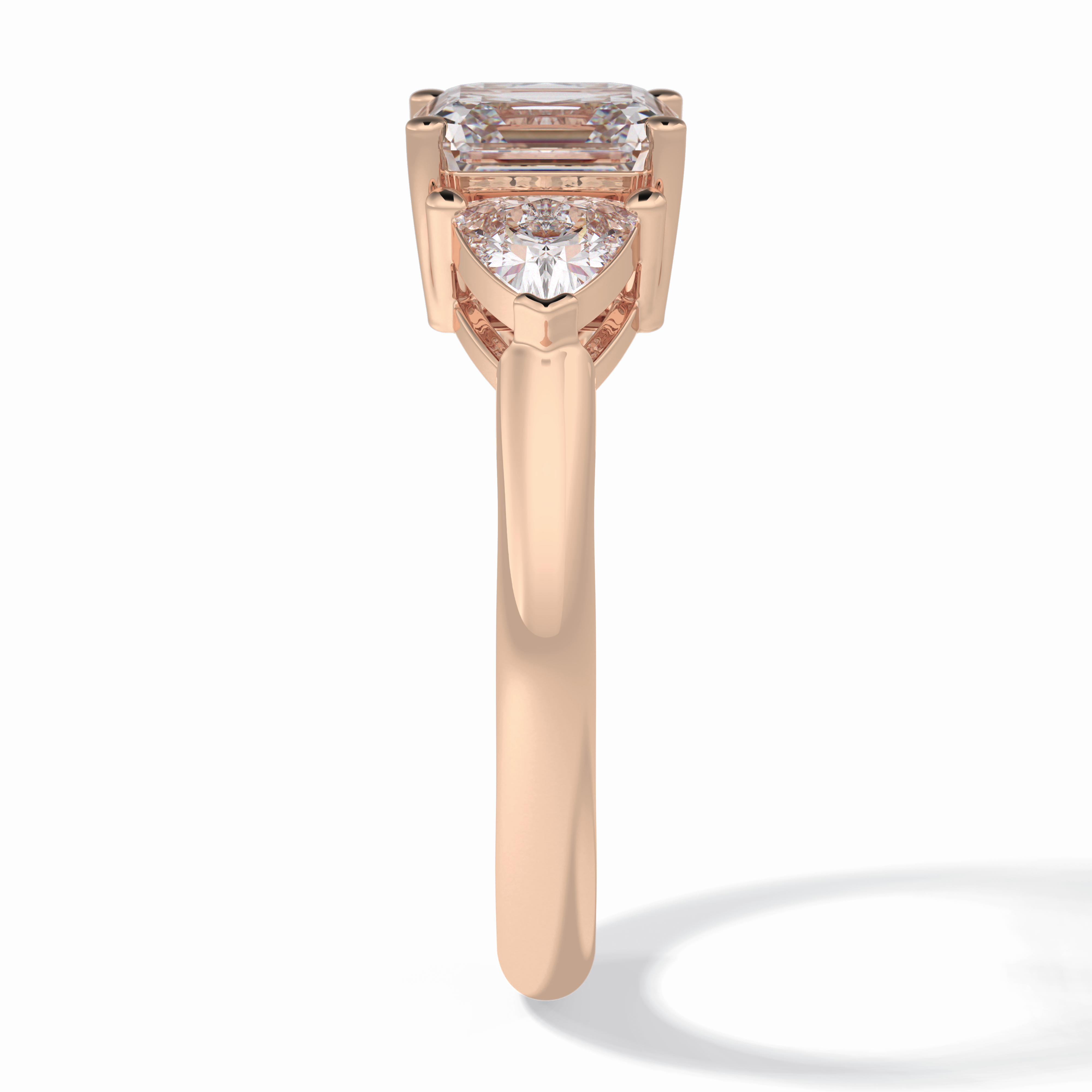 Gateway Trilogy 2.42 Carat cushion VS1 Lab-Grown Three Stone Engagement Ring in 18K Rose Gold  