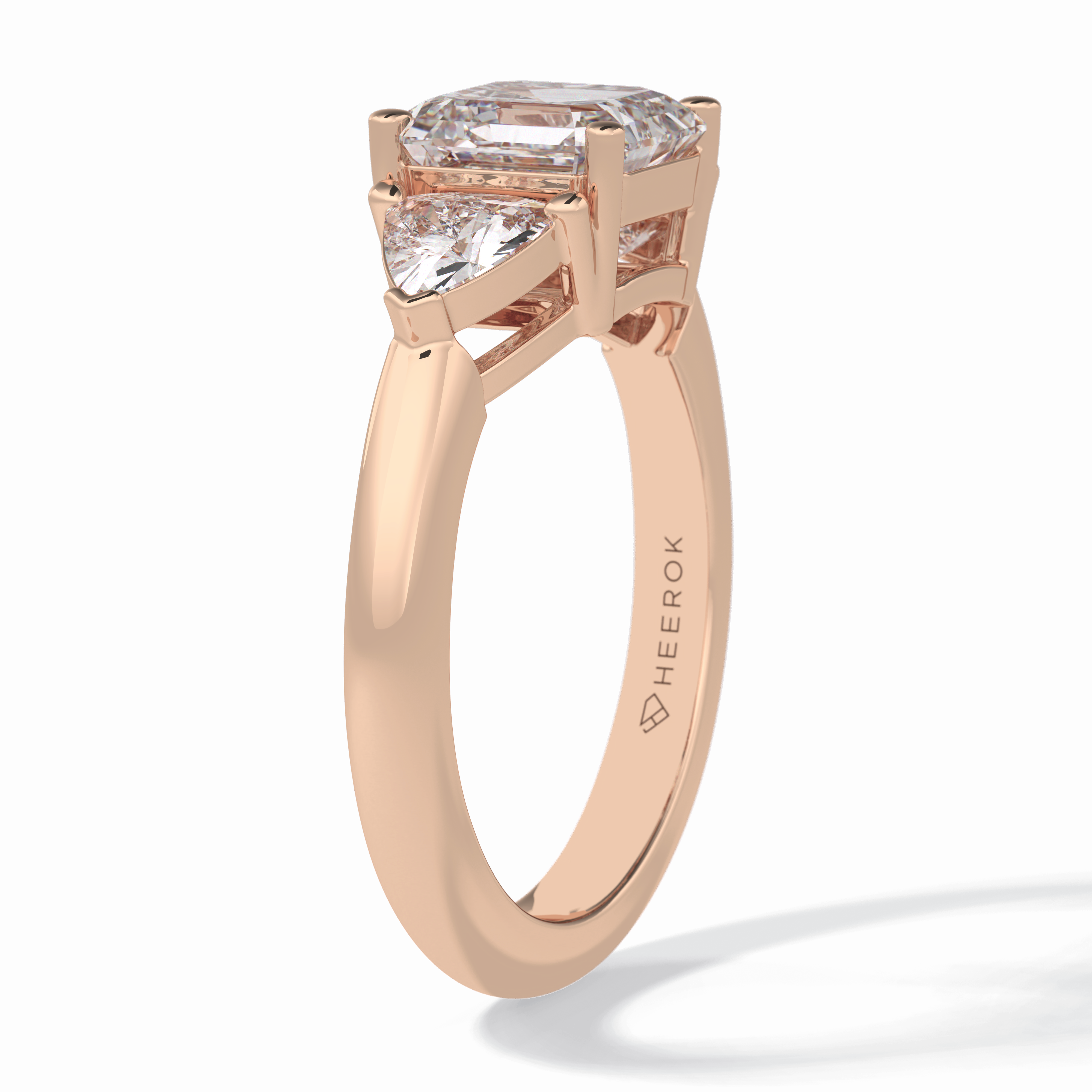 Gateway Trilogy 2.42 Carat cushion VS1 Lab-Grown Three Stone Engagement Ring in 18K Rose Gold  