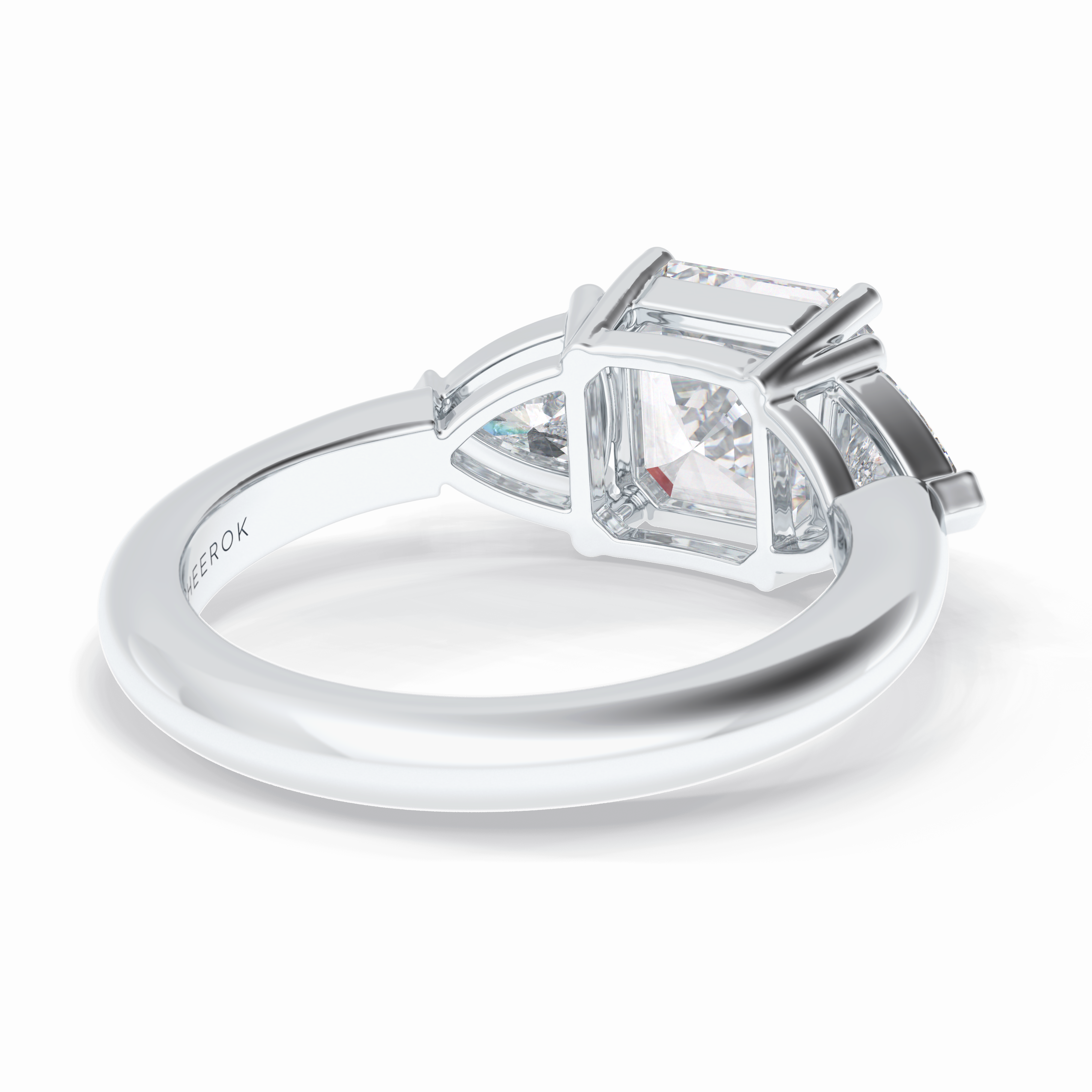 Gateway Trilogy 2.42 Carat cushion VS1 Lab-Grown Three Stone Engagement Ring in 18K White Gold  