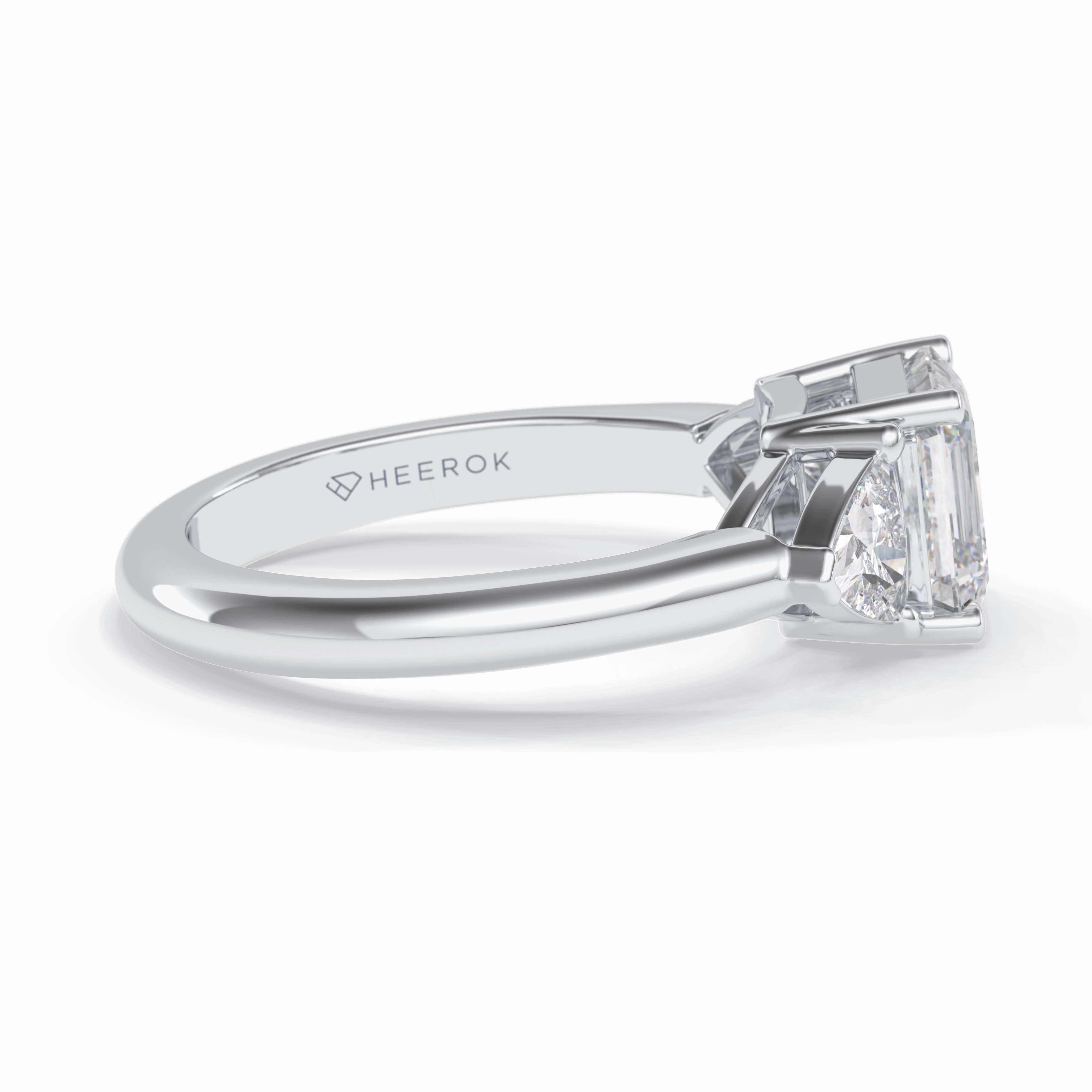 Gateway Trilogy 2.42 Carat cushion VS1 Lab-Grown Three Stone Engagement Ring in 18K White Gold  