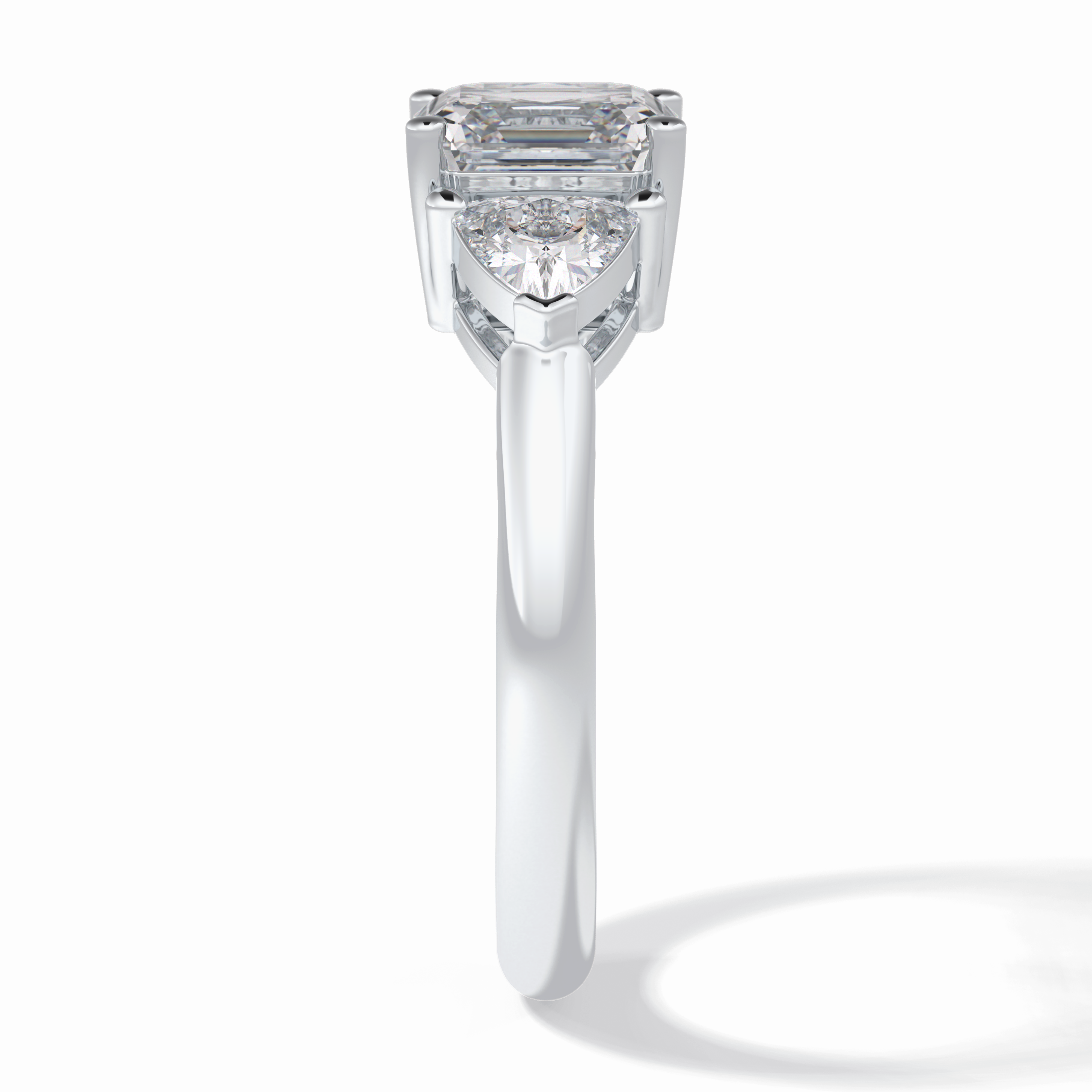 Gateway Trilogy 2.42 Carat cushion VS1 Lab-Grown Three Stone Engagement Ring in 18K White Gold  