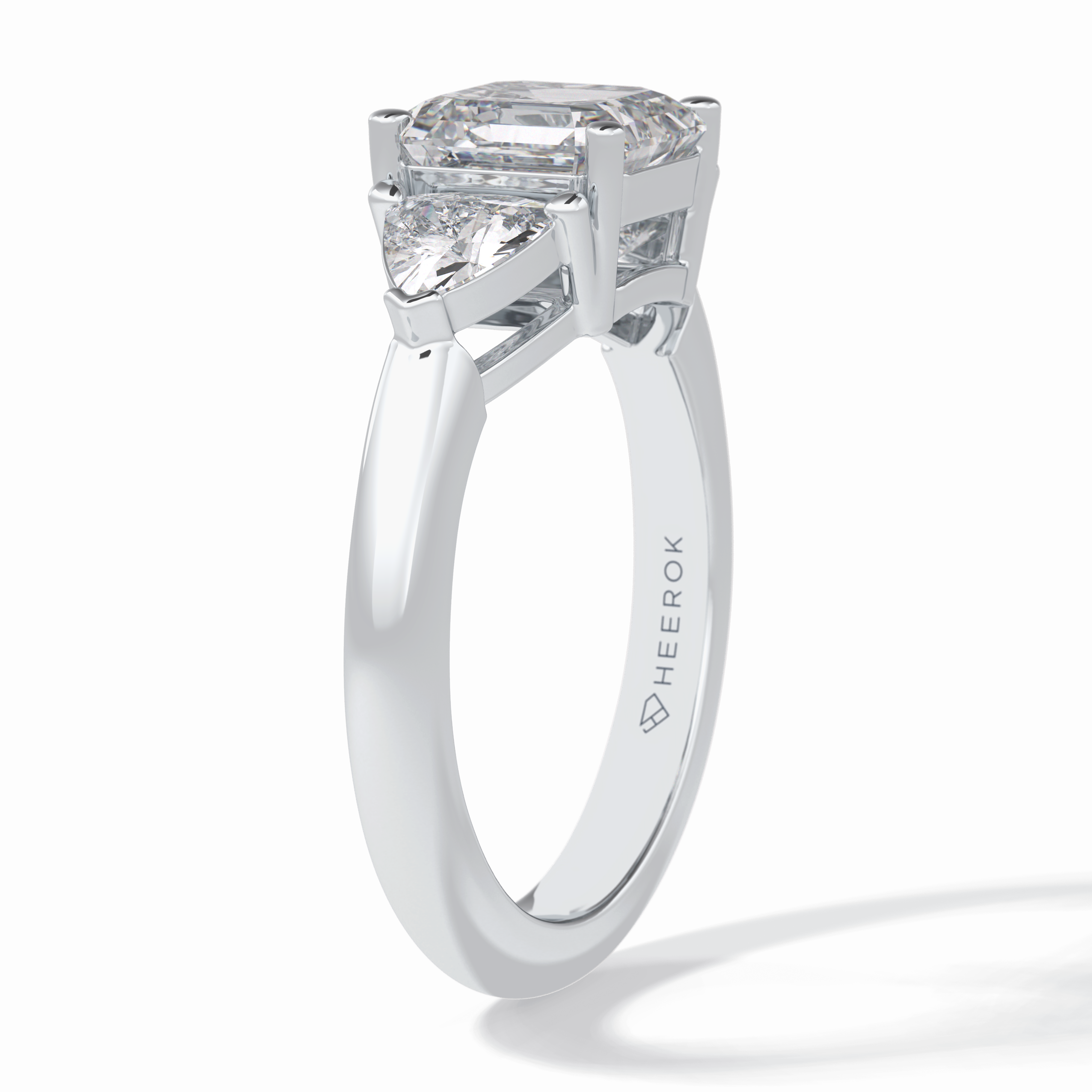 Gateway Trilogy 2.42 Carat cushion VS1 Lab-Grown Three Stone Engagement Ring in 18K White Gold  