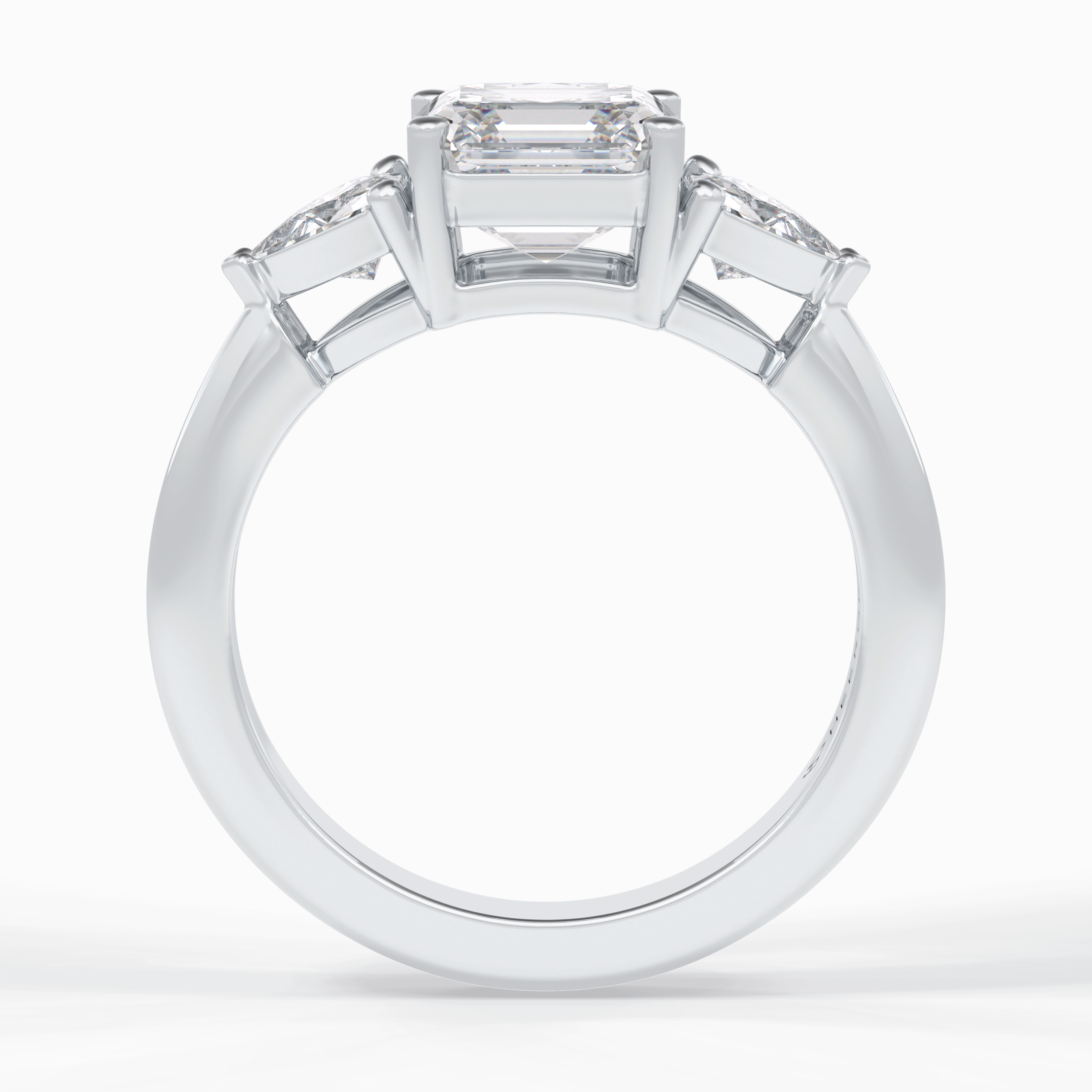 Gateway Trilogy 2.42 Carat cushion VS1 Lab-Grown Three Stone Engagement Ring in 18K White Gold  