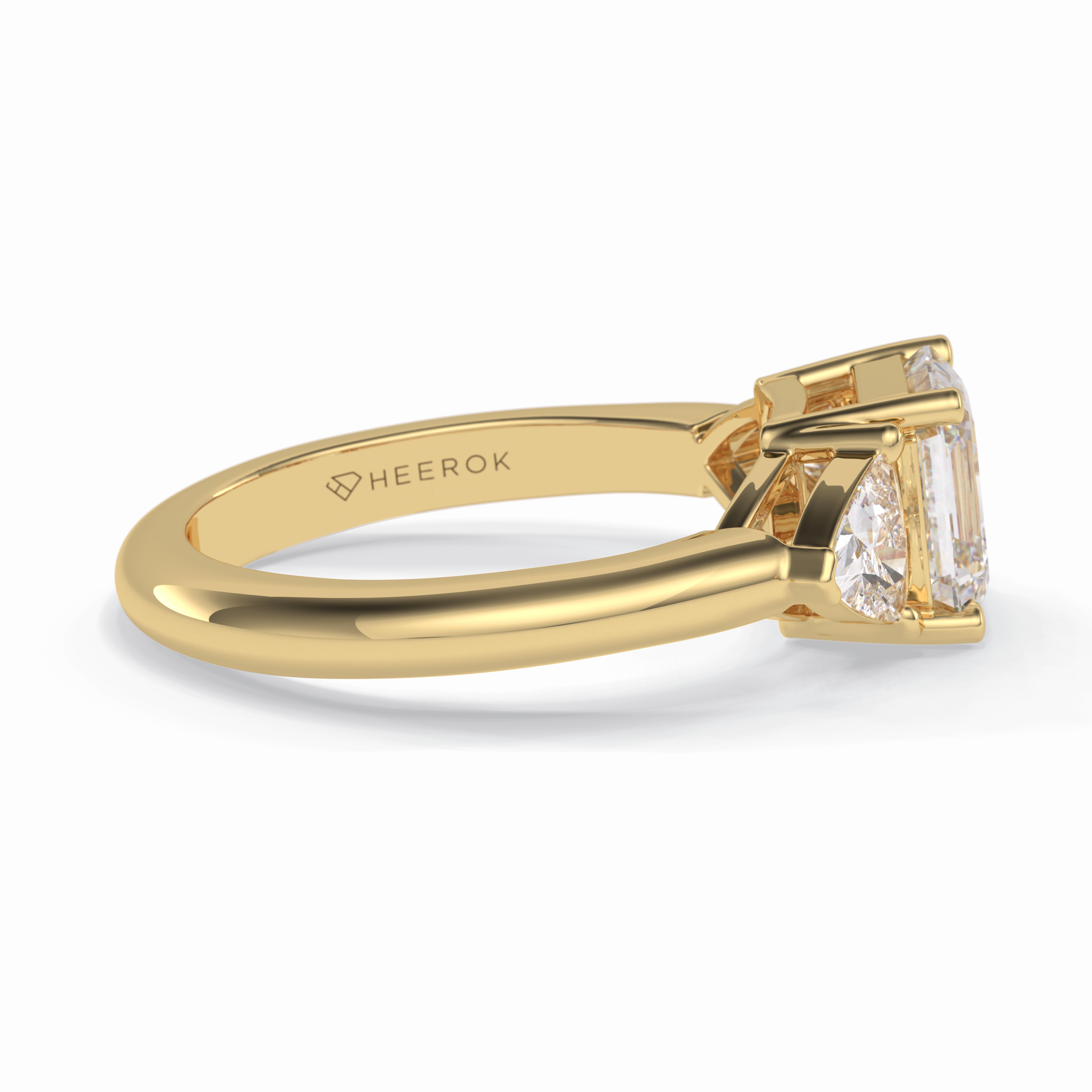 Gateway Trilogy 2.42 Carat cushion VS1 Lab-Grown Three Stone Engagement Ring in 18K Yellow Gold  