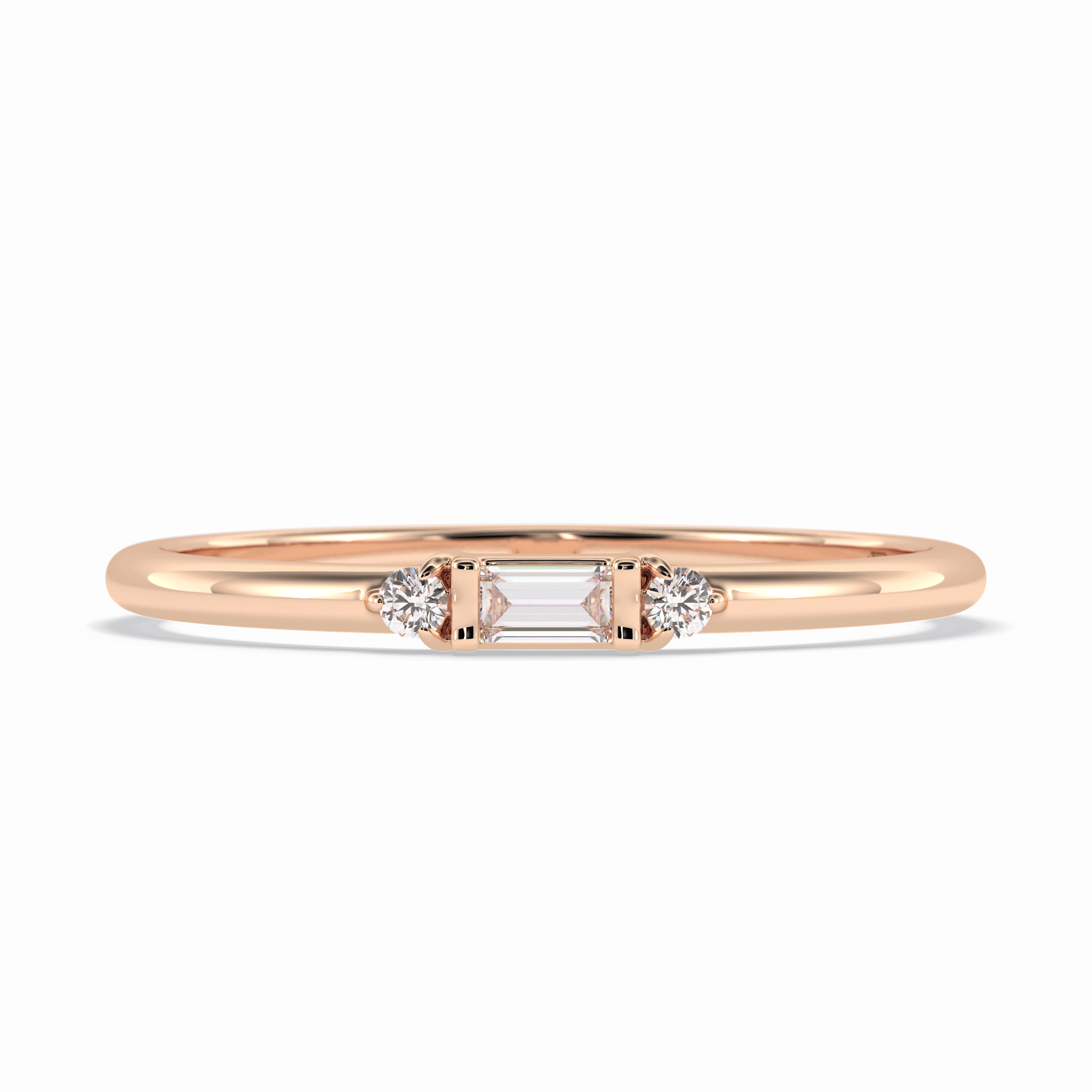 Gemlit Duo 0.037 Carat VS1 Lab-Grown Classic Wedding Band in 18K Rose Gold 