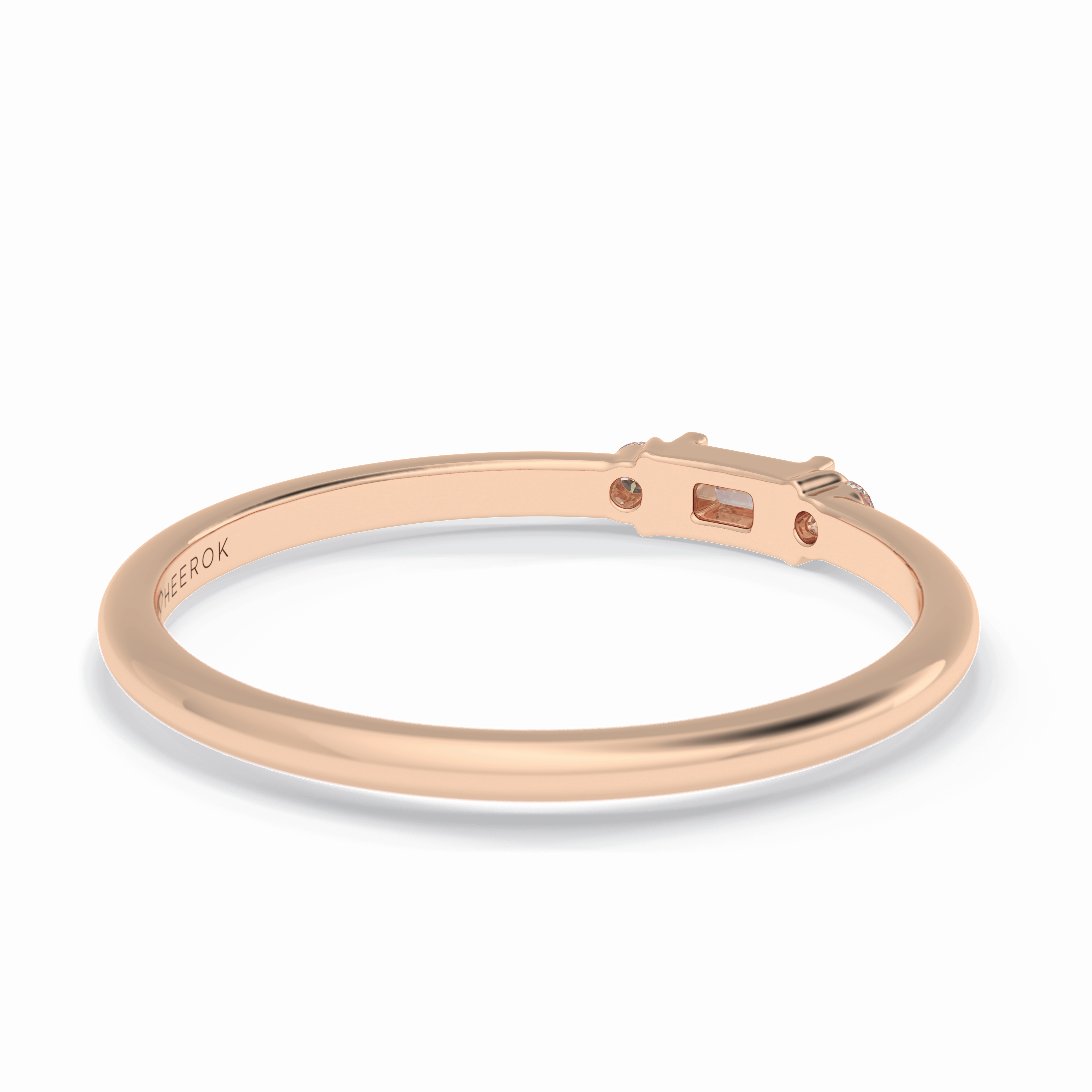 Gemlit Duo 0.037 Carat VS1 Lab-Grown Classic Wedding Band in 18K Rose Gold