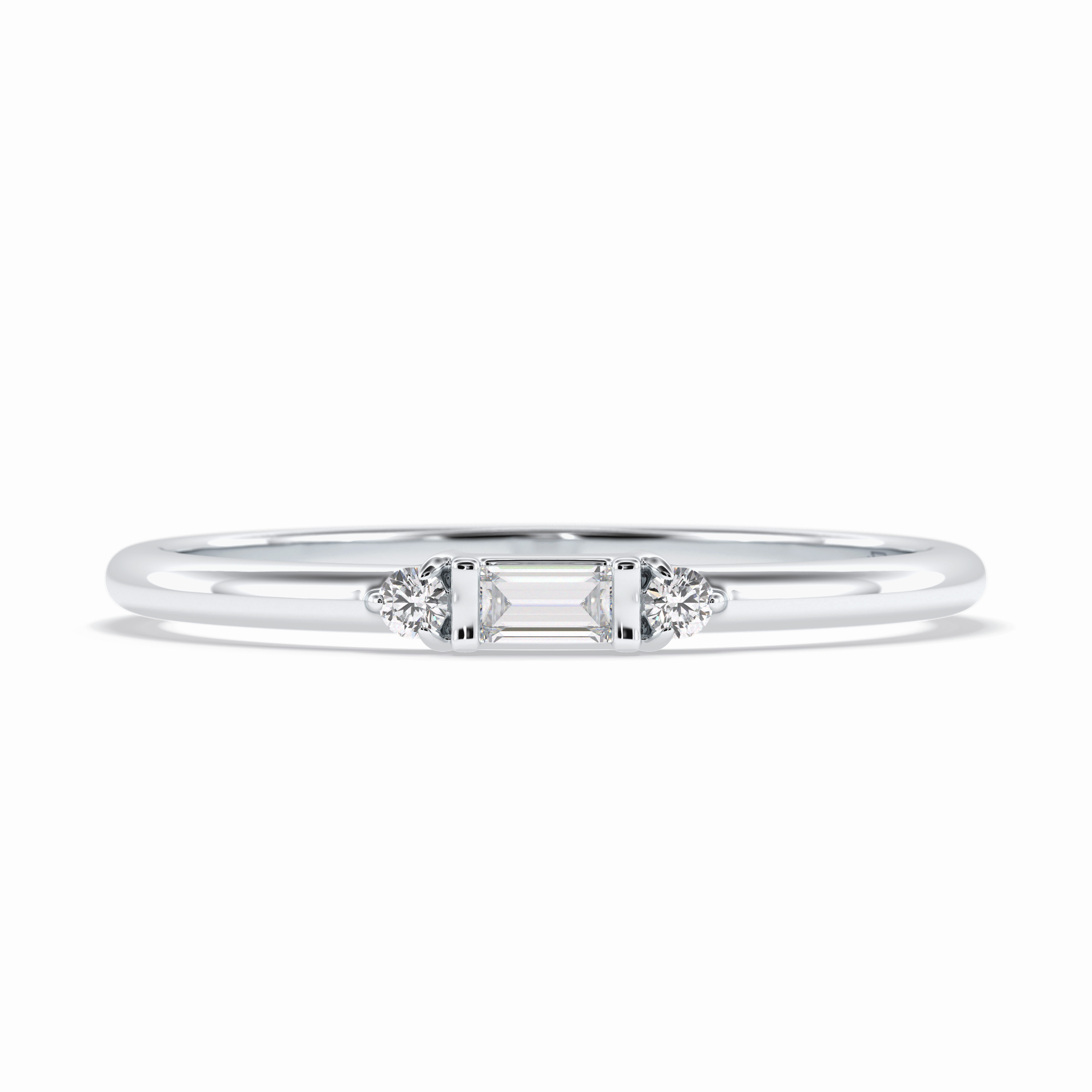 Gemlit Duo 0.037 Carat VS1 Lab-Grown Classic Wedding Band in 18K White Gold 