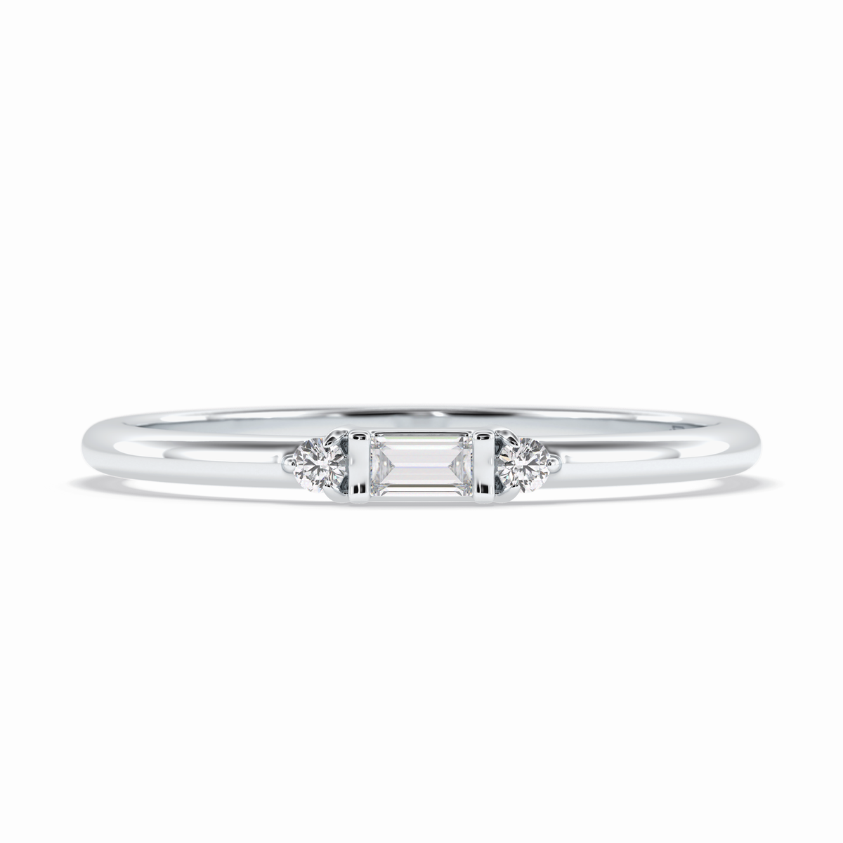 Gemlit Duo 0.037 Carat VS1 Lab-Grown Classic Wedding Band in 18K White Gold 