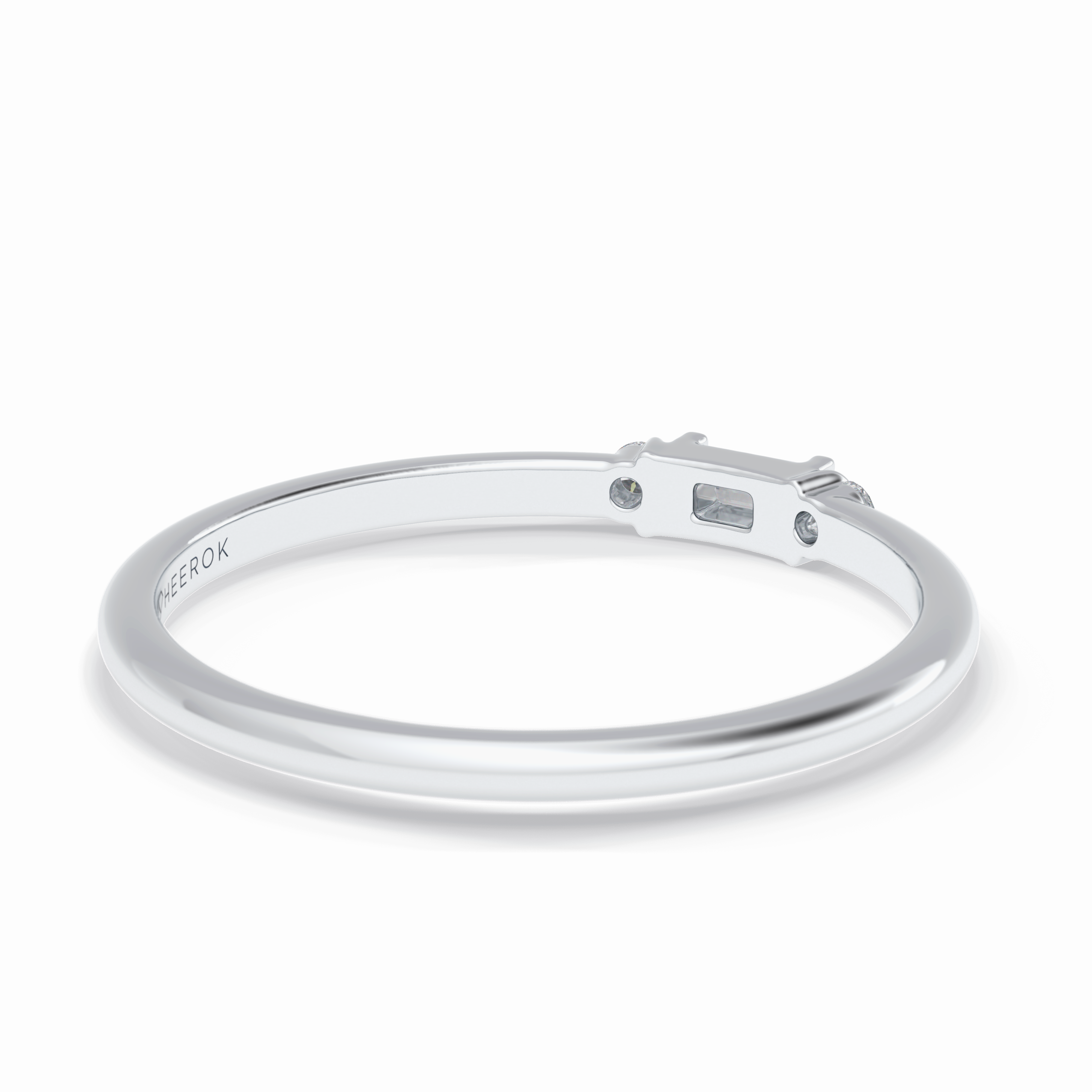 Gemlit Duo 0.037 Carat VS1 Lab-Grown Classic Wedding Band in 18K White Gold