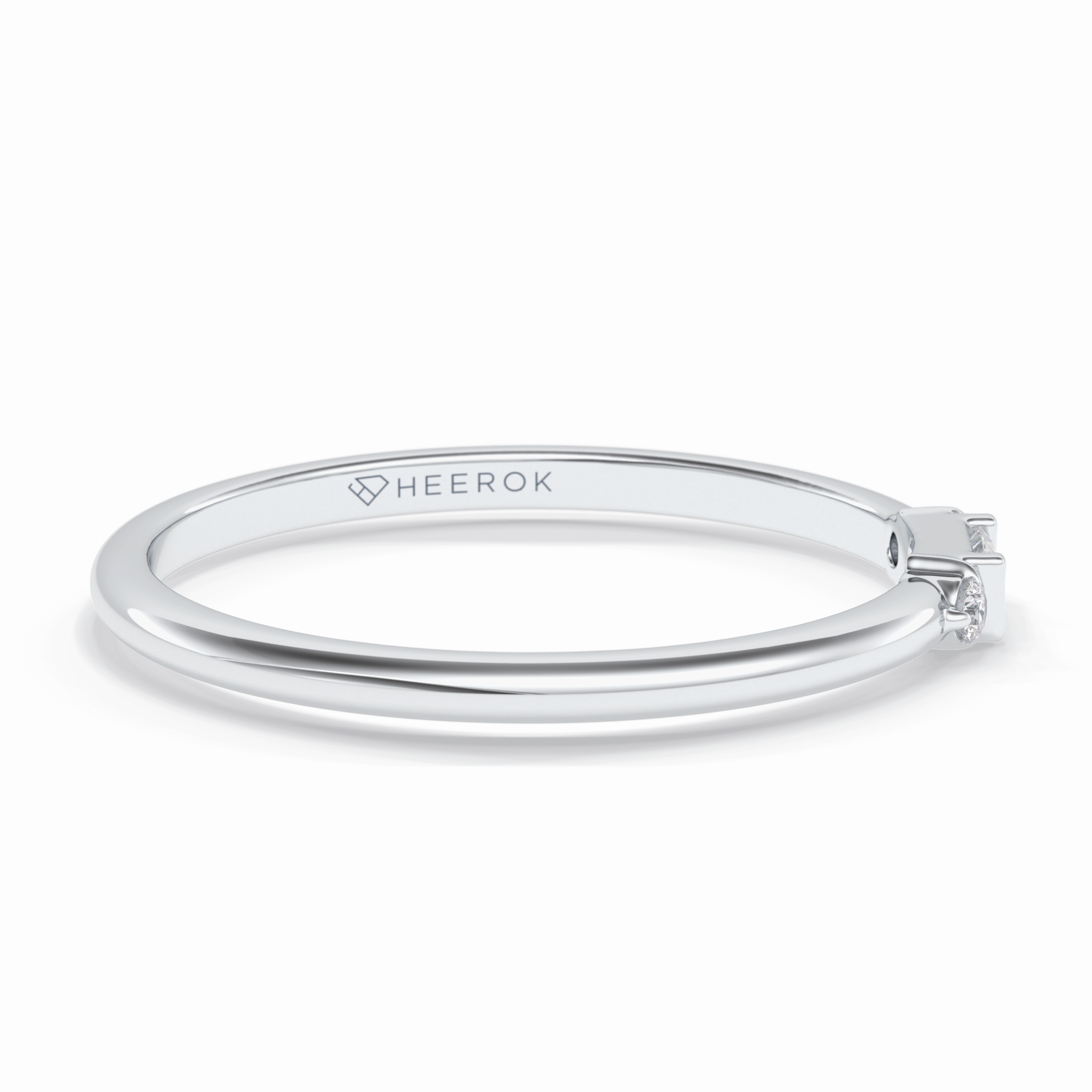 Gemlit Duo 0.037 Carat VS1 Lab-Grown Classic Wedding Band in 18K White Gold