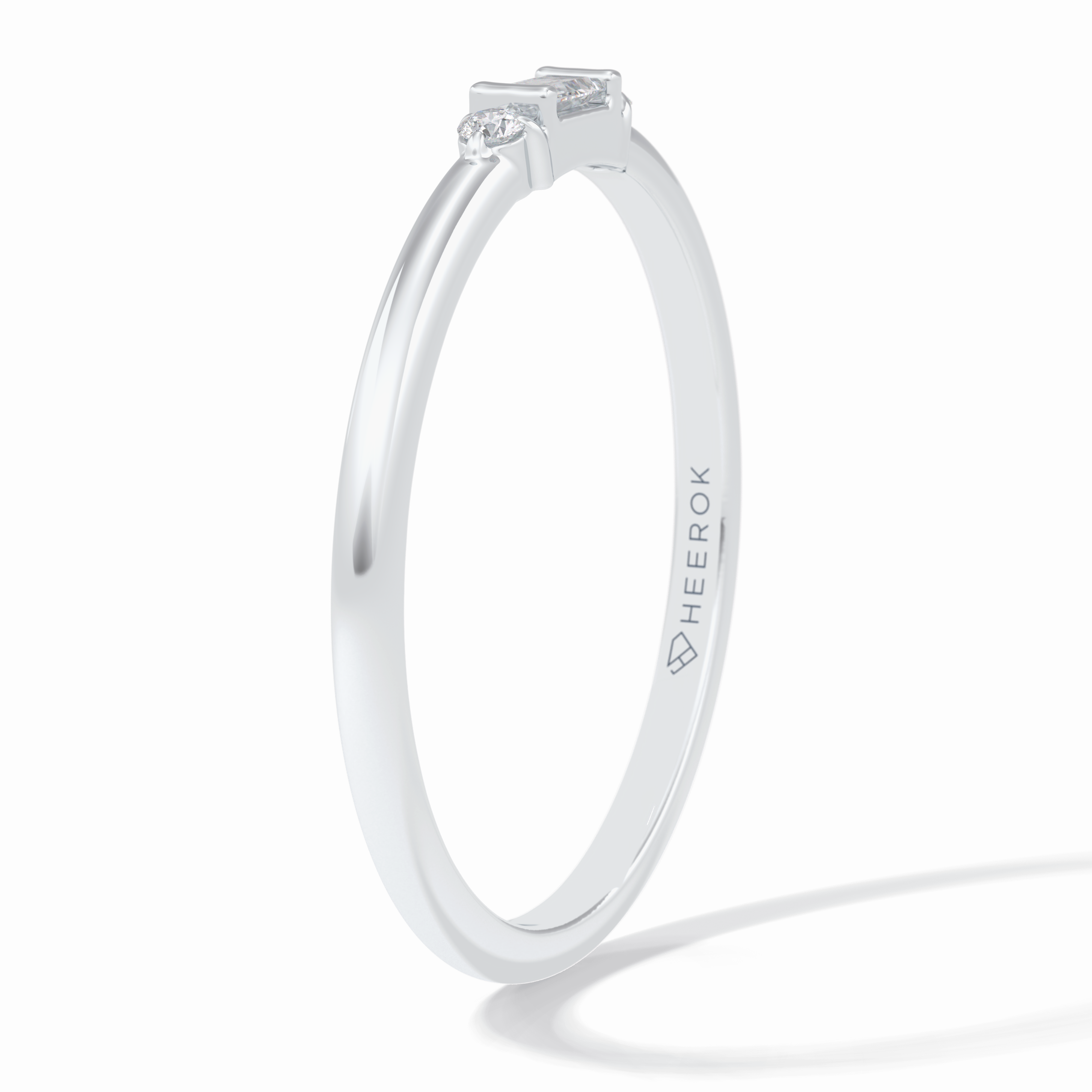 Gemlit Duo 0.037 Carat VS1 Lab-Grown Classic Wedding Band in 18K White Gold