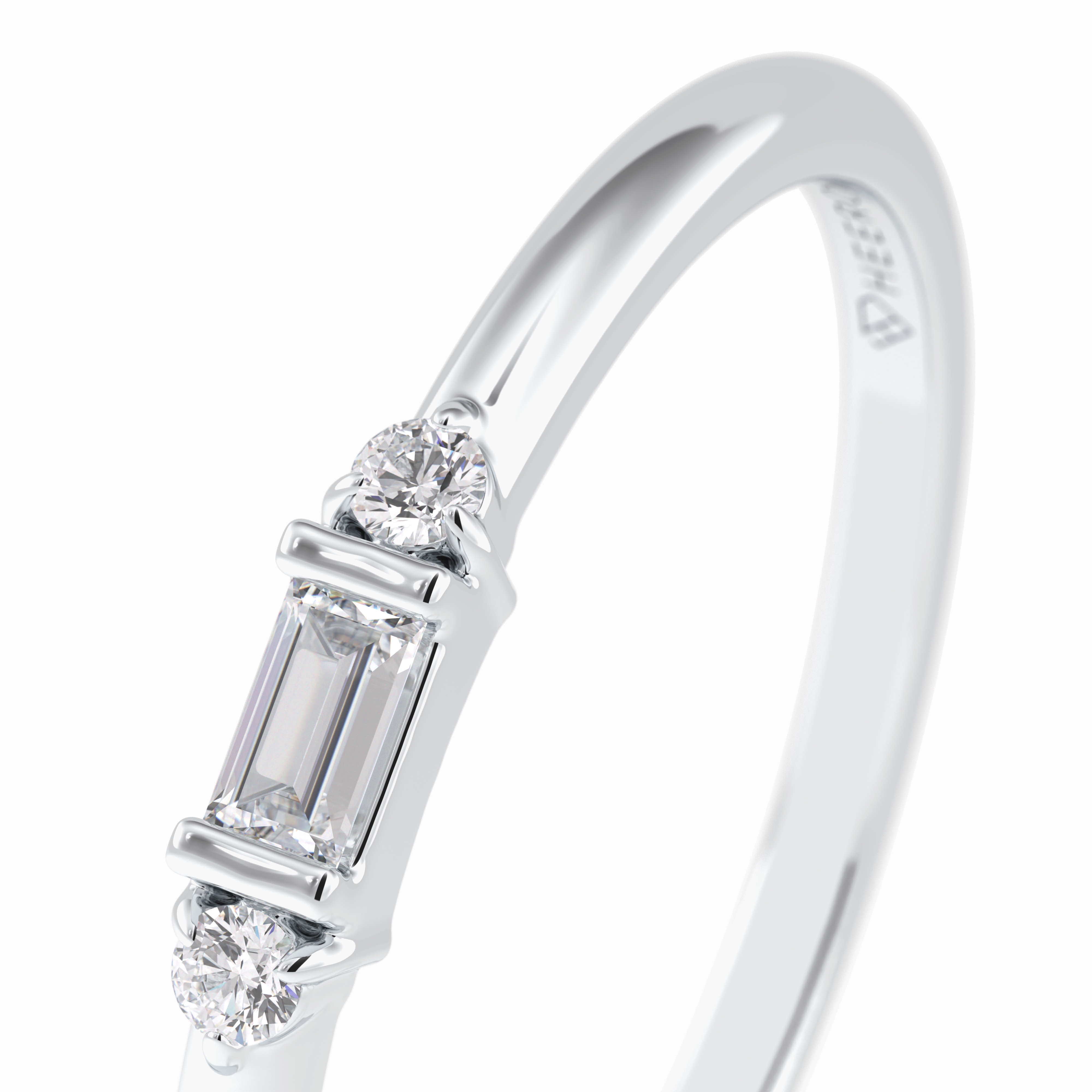 Gemlit Duo 0.037 Carat VS1 Lab-Grown Classic Wedding Band in 18K White Gold