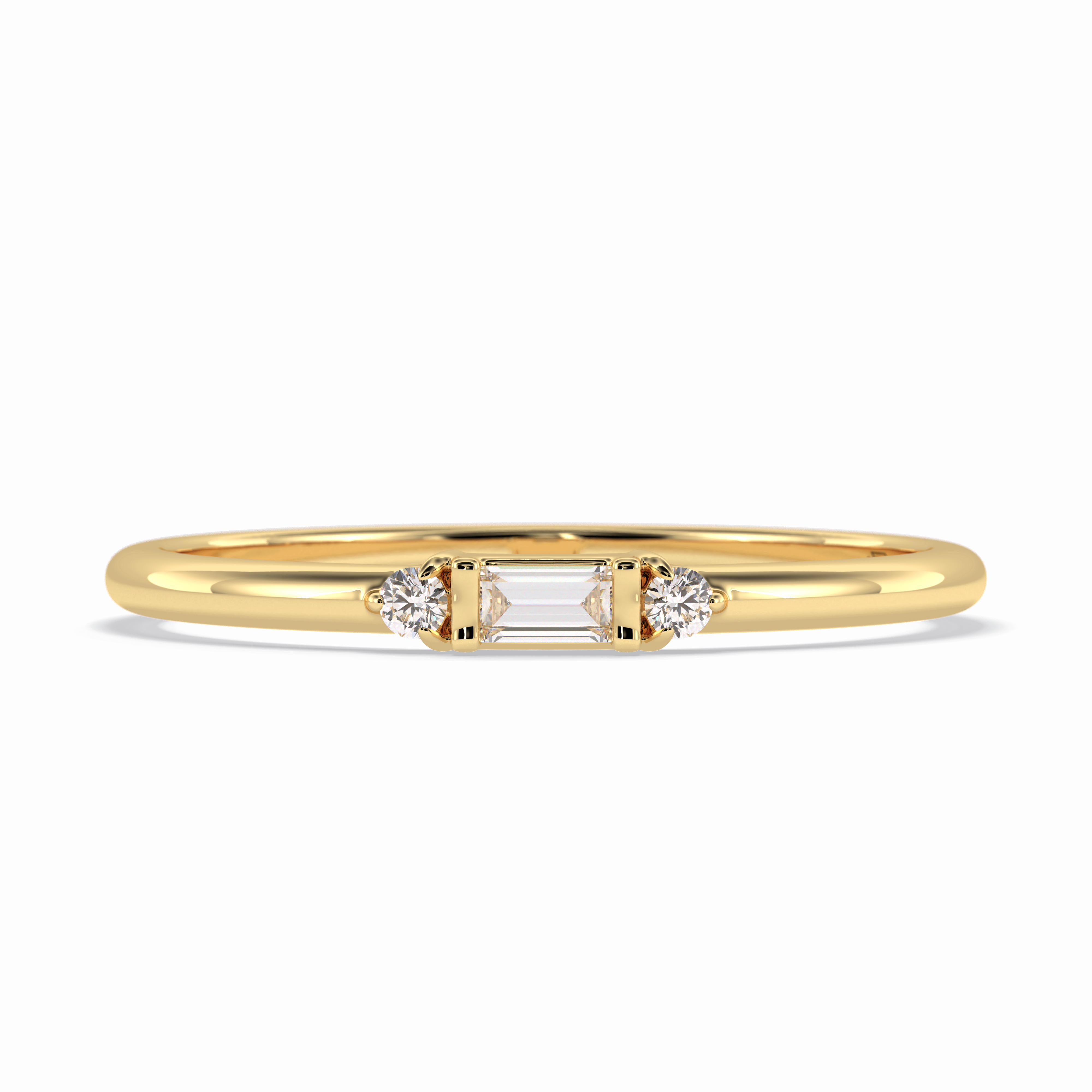 Gemlit Duo 0.037 Carat VS1 Lab-Grown Classic Wedding Band in 18K Yellow Gold 