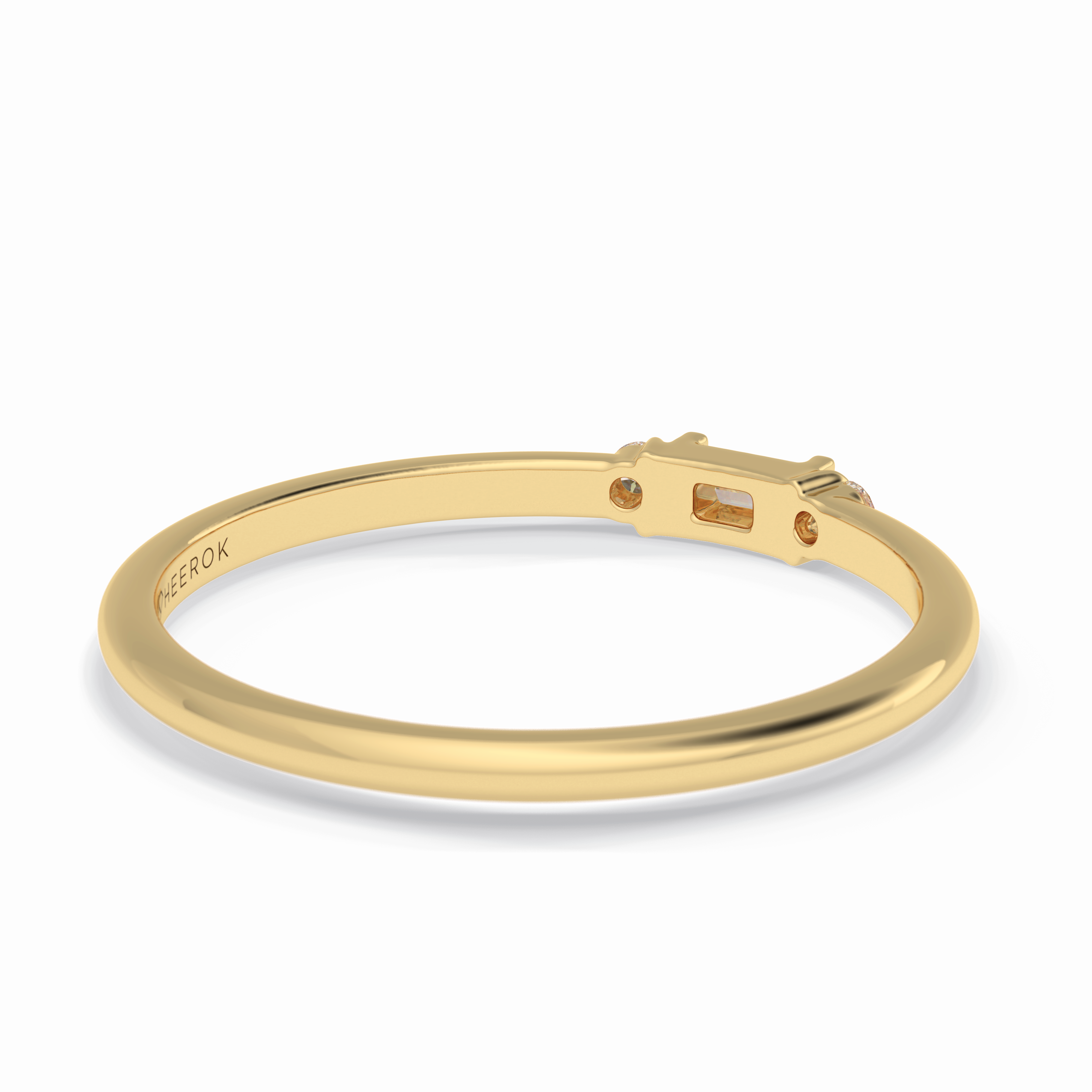 Gemlit Duo 0.037 Carat VS1 Lab-Grown Classic Wedding Band in 18K Yellow Gold