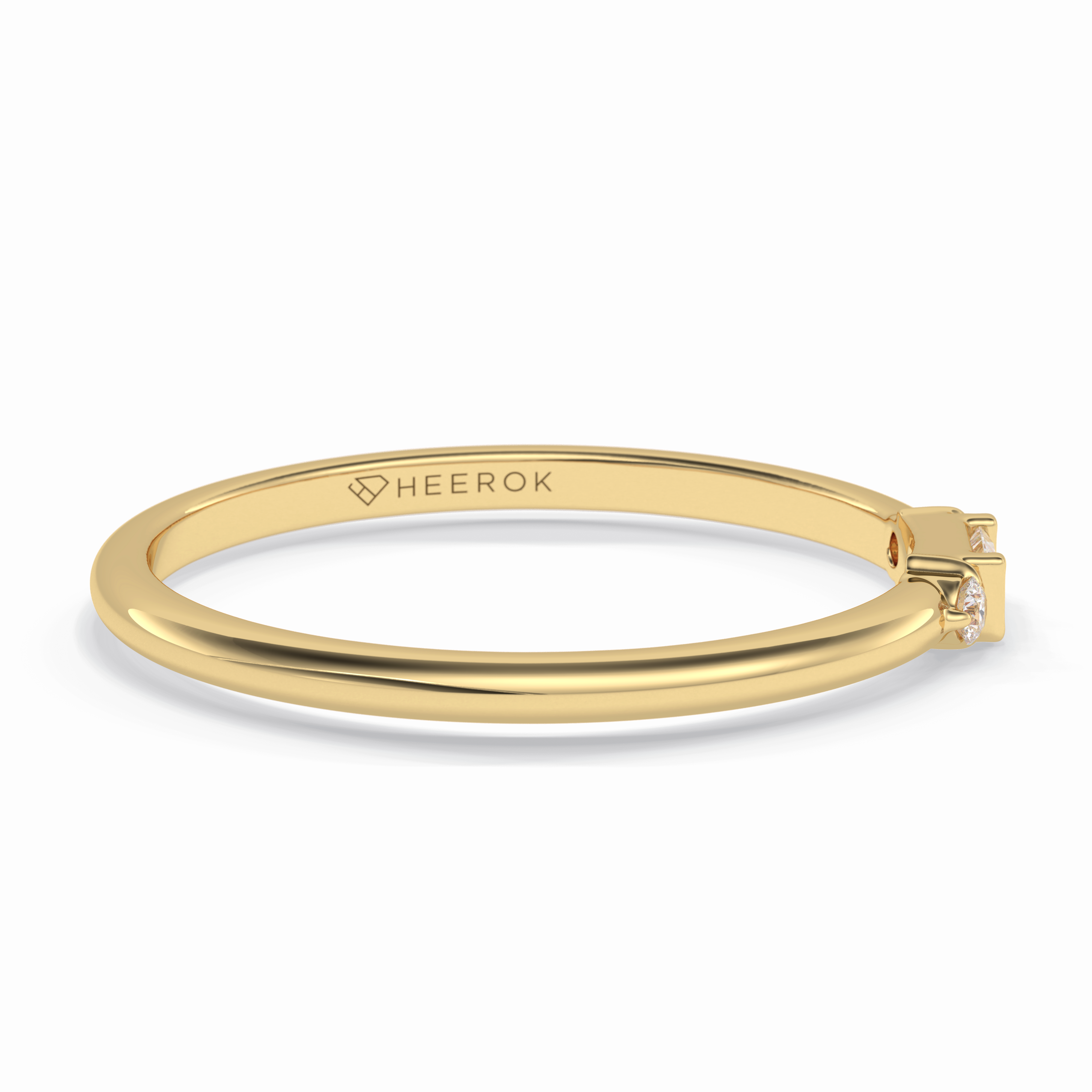 Gemlit Duo 0.037 Carat VS1 Lab-Grown Classic Wedding Band in 18K Yellow Gold