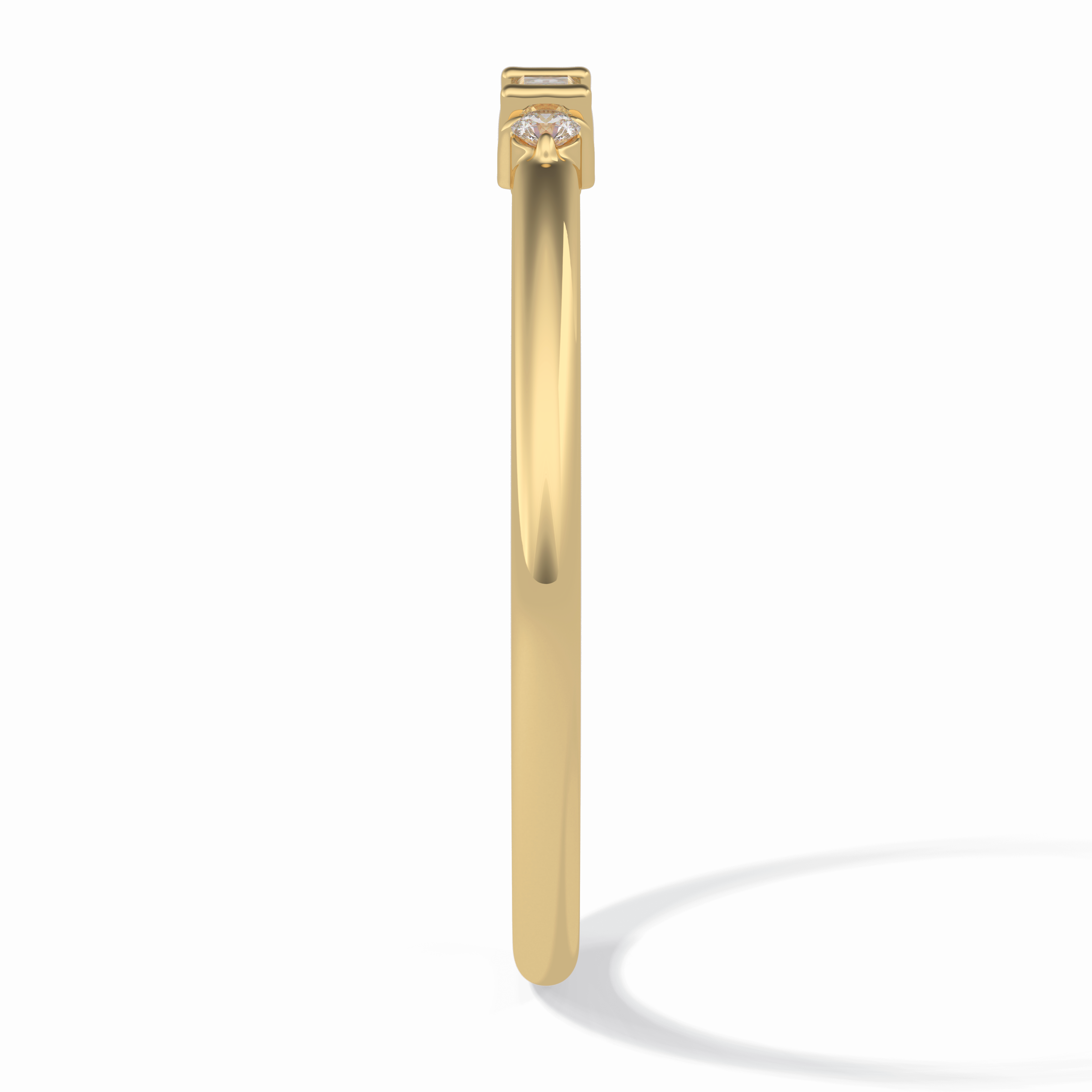 Gemlit Duo 0.037 Carat VS1 Lab-Grown Classic Wedding Band in 18K Yellow Gold