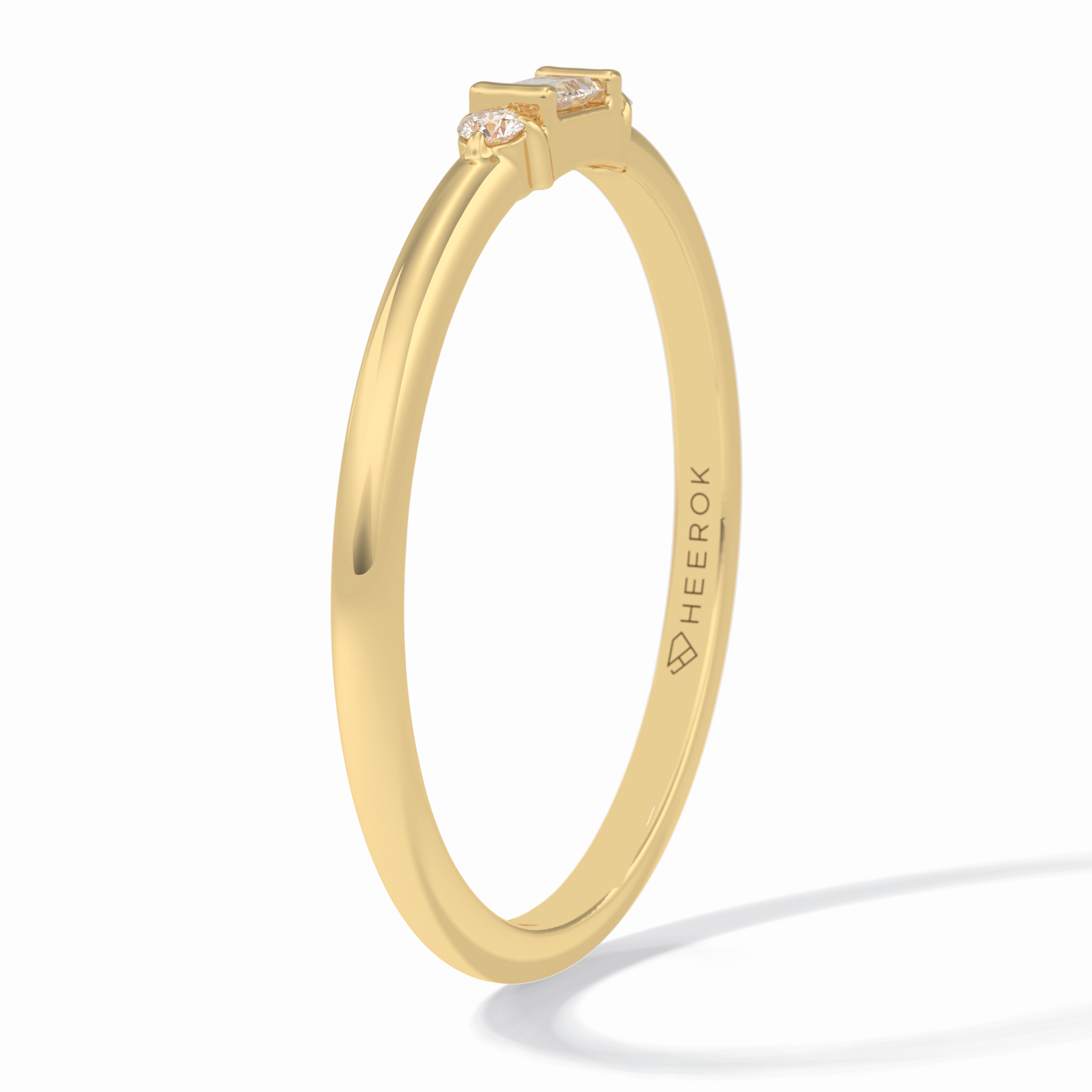 Gemlit Duo 0.037 Carat VS1 Lab-Grown Classic Wedding Band in 18K Yellow Gold