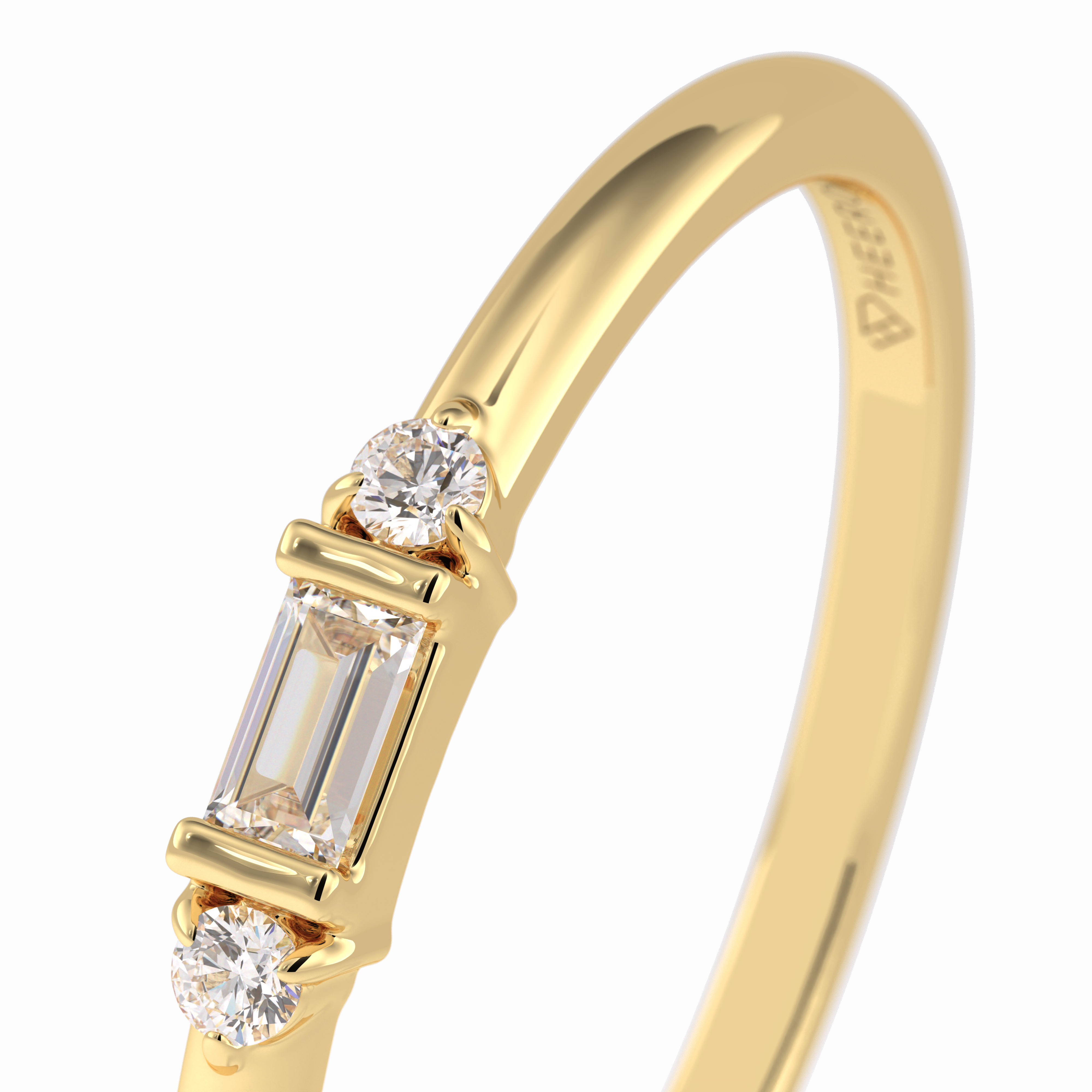 Gemlit Duo 0.037 Carat VS1 Lab-Grown Classic Wedding Band in 18K Yellow Gold