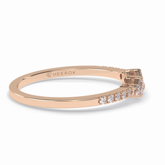 Gemstone Trio 0.14 Carat Emerald VS1 Lab-Grown Wedding Band in 18K Rose Gold