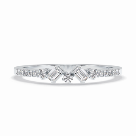 Gemstone Trio 0.14 Carat Emerald VVS1 Lab-Grown Eternity Wedding Band in 18K Gold