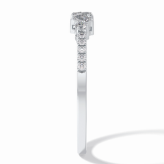 Gemstone Trio 0.14 Carat Emerald VS1 Lab-Grown Wedding Band in 18K White Gold