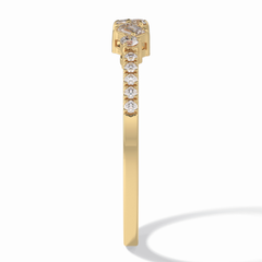 Gemstone Trio 0.14 Carat Emerald VS1 Lab-Grown Wedding Band in 18K Yellow Gold