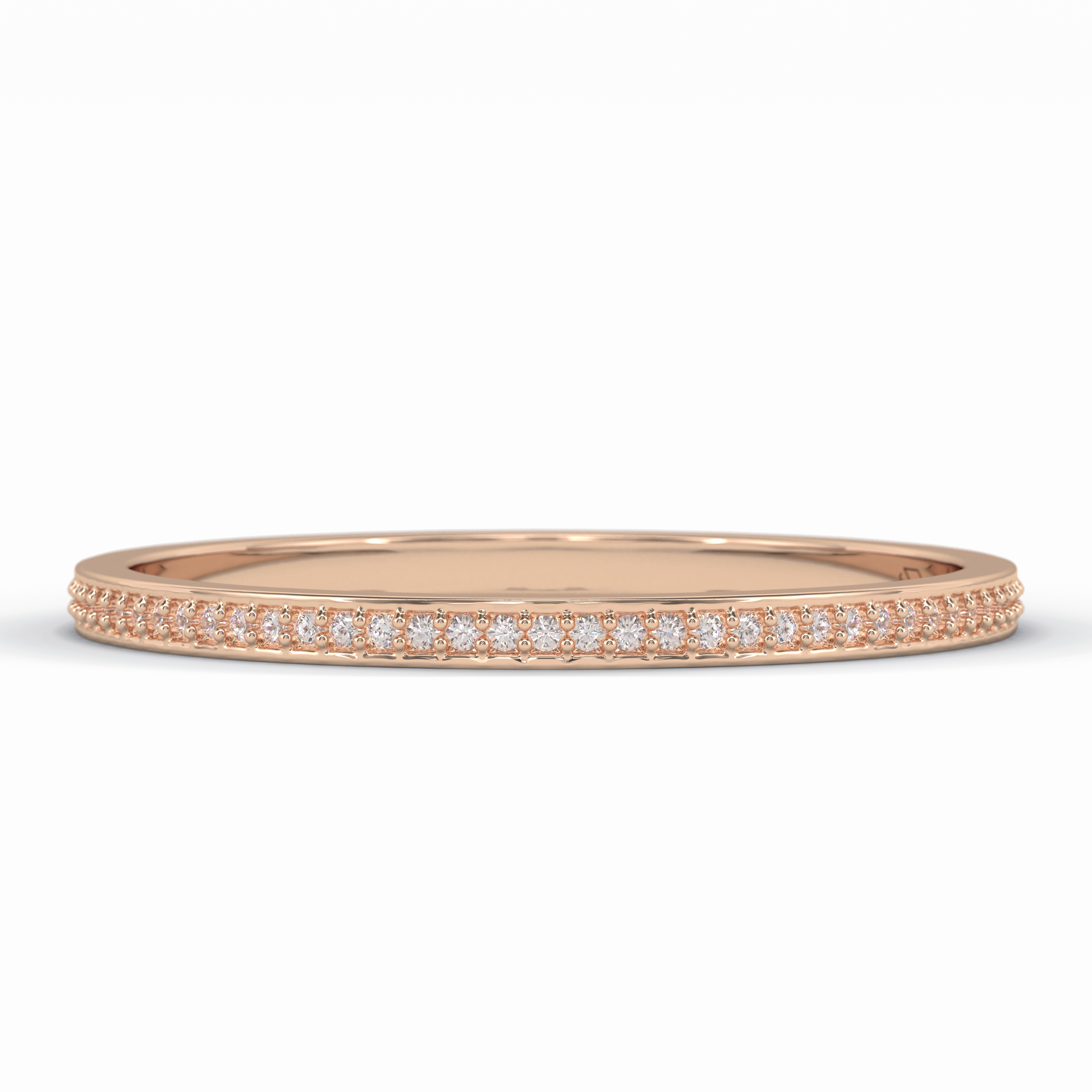 GleamBand 0.07 Carat Round VS1 Lab-Grown Wedding Band in 18K Rose Gold 