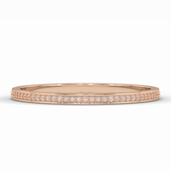GleamBand 0.07 Carat Round VS1 Lab-Grown Wedding Band in 18K Rose Gold 