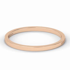GleamBand 0.07 Carat Round VS1 Lab-Grown Wedding Band in 18K Rose Gold