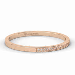 GleamBand 0.07 Carat Round VS1 Lab-Grown Wedding Band in 18K Rose Gold