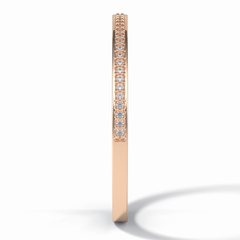 GleamBand 0.07 Carat Round VS1 Lab-Grown Wedding Band in 18K Rose Gold