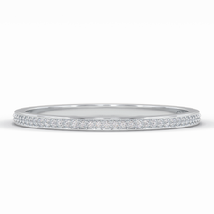GleamBand 0.07 Carat Round VS1 Lab-Grown Wedding Band in 18K White Gold 