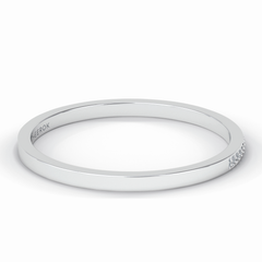 GleamBand 0.07 Carat Round VS1 Lab-Grown Wedding Band in 18K White Gold