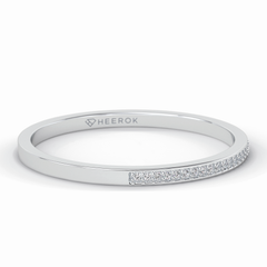 GleamBand 0.07 Carat Round VS1 Lab-Grown Wedding Band in 18K White Gold