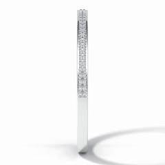 GleamBand 0.07 Carat Round VS1 Lab-Grown Wedding Band in 18K White Gold