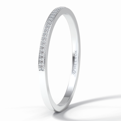 GleamBand 0.07 Carat Round VS1 Lab-Grown Wedding Band in 18K White Gold
