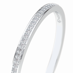 GleamBand 0.07 Carat Round VS1 Lab-Grown Wedding Band in 18K White Gold