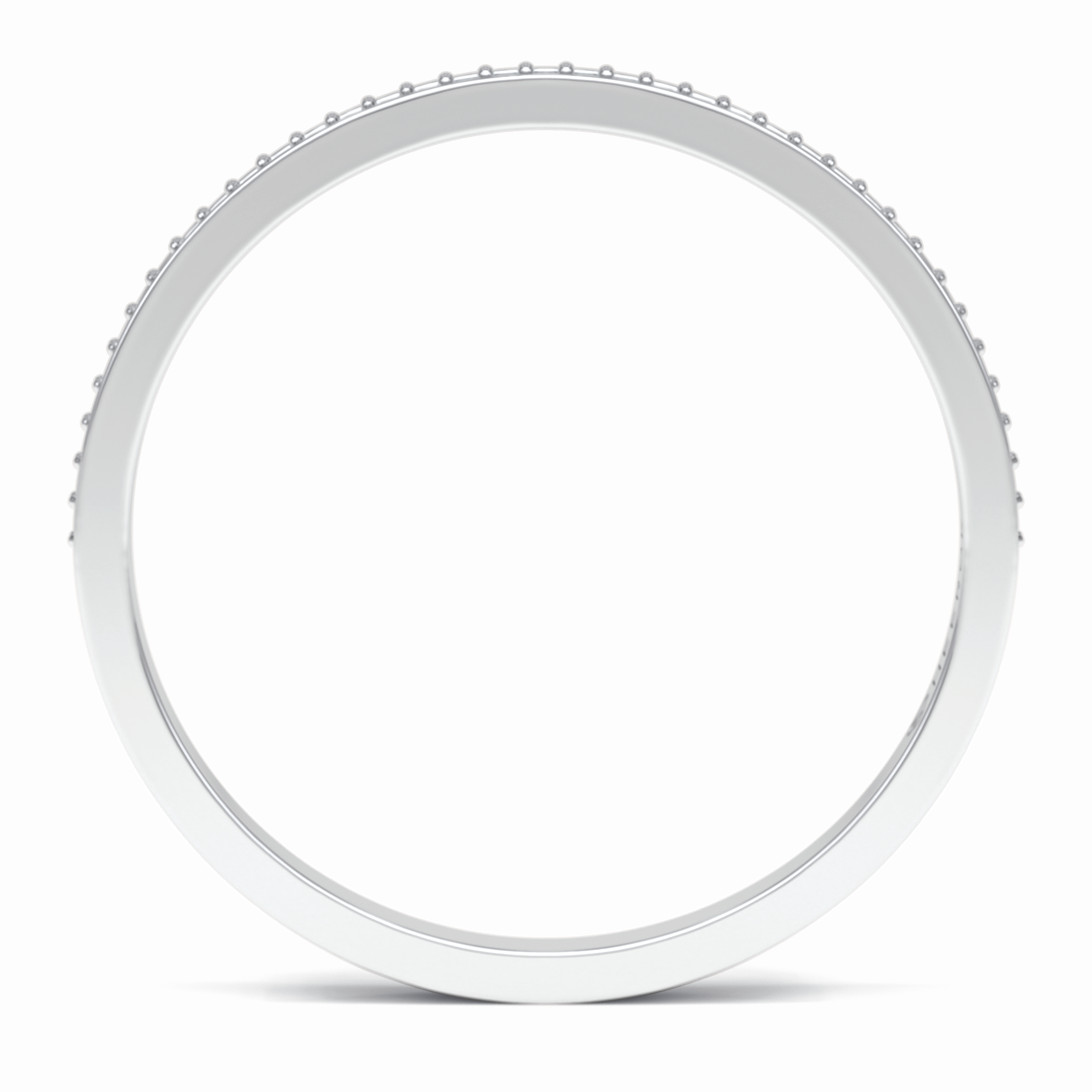 GleamBand 0.07 Carat Round VS1 Lab-Grown Wedding Band in 18K White Gold