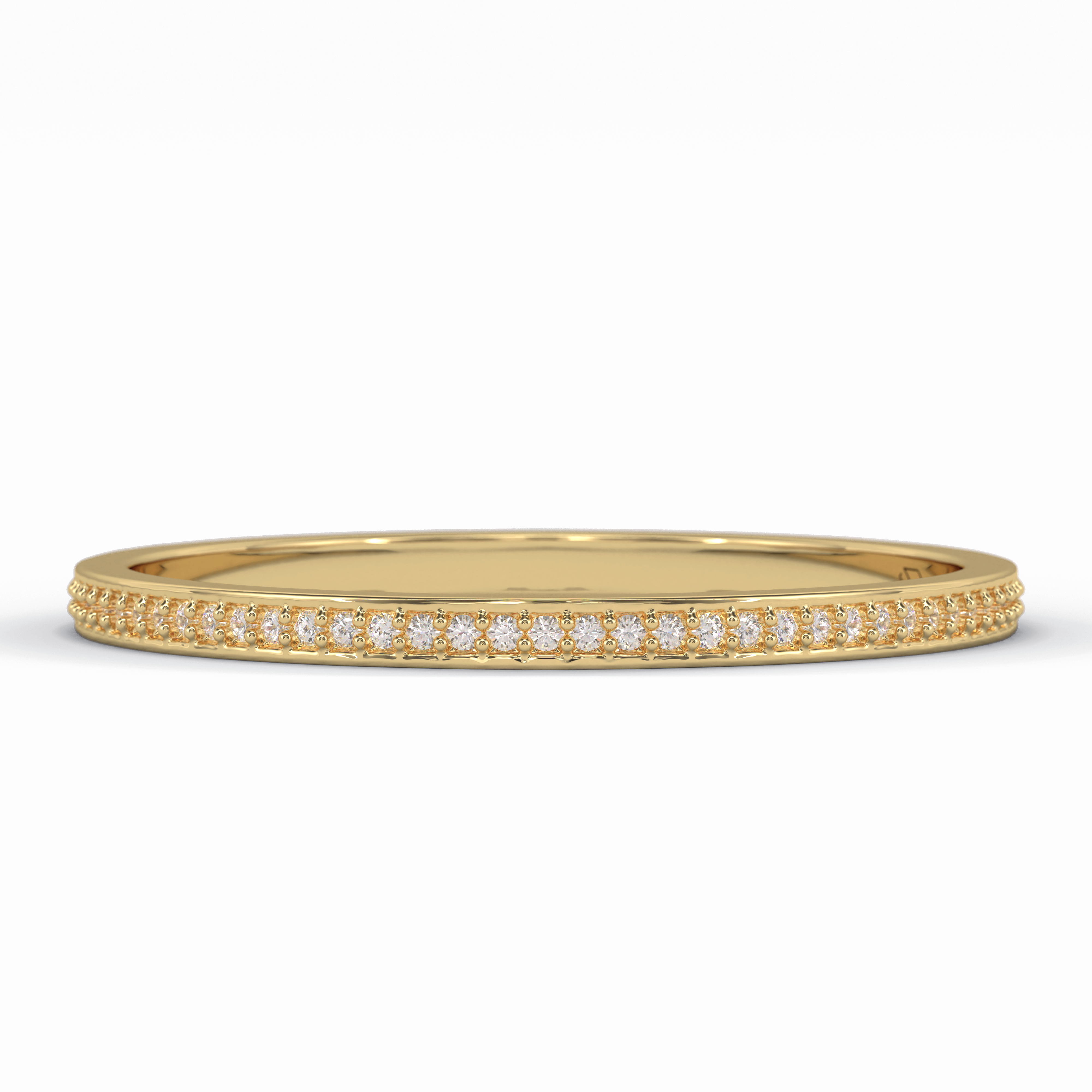GleamBand 0.07 Carat Round VS1 Lab-Grown Wedding Band in 18K Yellow Gold 