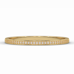 GleamBand 0.07 Carat Round VS1 Lab-Grown Wedding Band in 18K Yellow Gold 