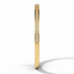 GleamBand 0.07 Carat Round VS1 Lab-Grown Wedding Band in 18K Yellow Gold