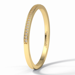 GleamBand 0.07 Carat Round VS1 Lab-Grown Wedding Band in 18K Yellow Gold
